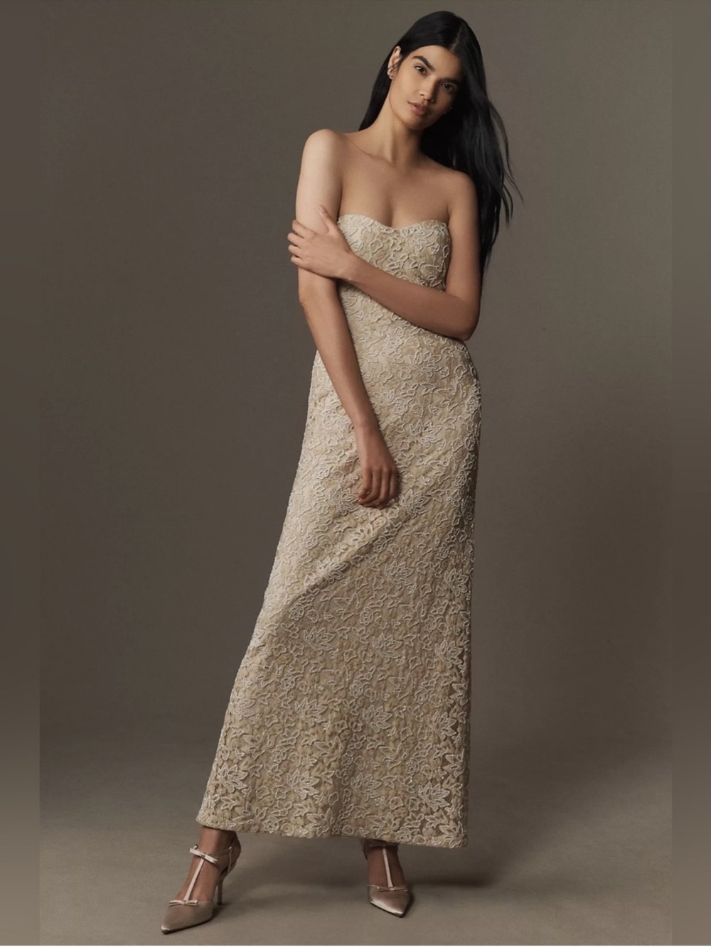 MAC DUGGAL Strapless Embellished Trumpet Maxi Dress